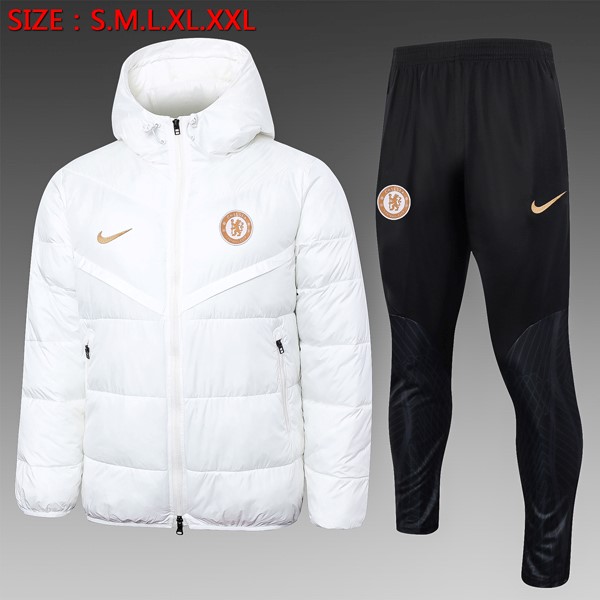 Abrigo Plumón Chelsea Conjunto Completo 2024-25 Blanco